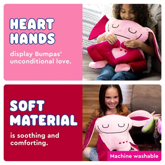 BUMPAS "Lucky" Weighted Plush Toy to Help Sleep, Stress, Anxiety - Pink/Magenta - Picture 11 of 13